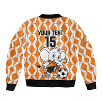 Custom Ivory Coast Football Sleeve Zip Bomber Jacket Go Champions