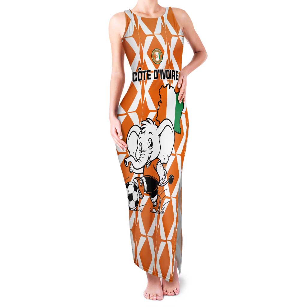 Custom Ivory Coast Football Tank Maxi Dress Go Champions