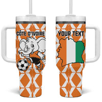 Custom Ivory Coast Football Tumbler With Handle Go Champions