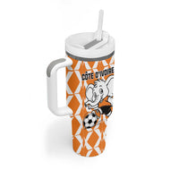 Custom Ivory Coast Football Tumbler With Handle Go Champions