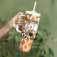 Custom Ivory Coast Football Tumbler With Handle Go Champions