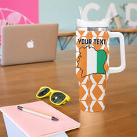 Custom Ivory Coast Football Tumbler With Handle Go Champions