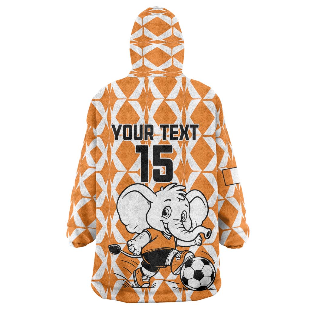 Custom Ivory Coast Football Wearable Blanket Hoodie Go Champions