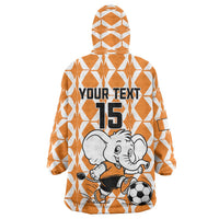 Custom Ivory Coast Football Wearable Blanket Hoodie Go Champions
