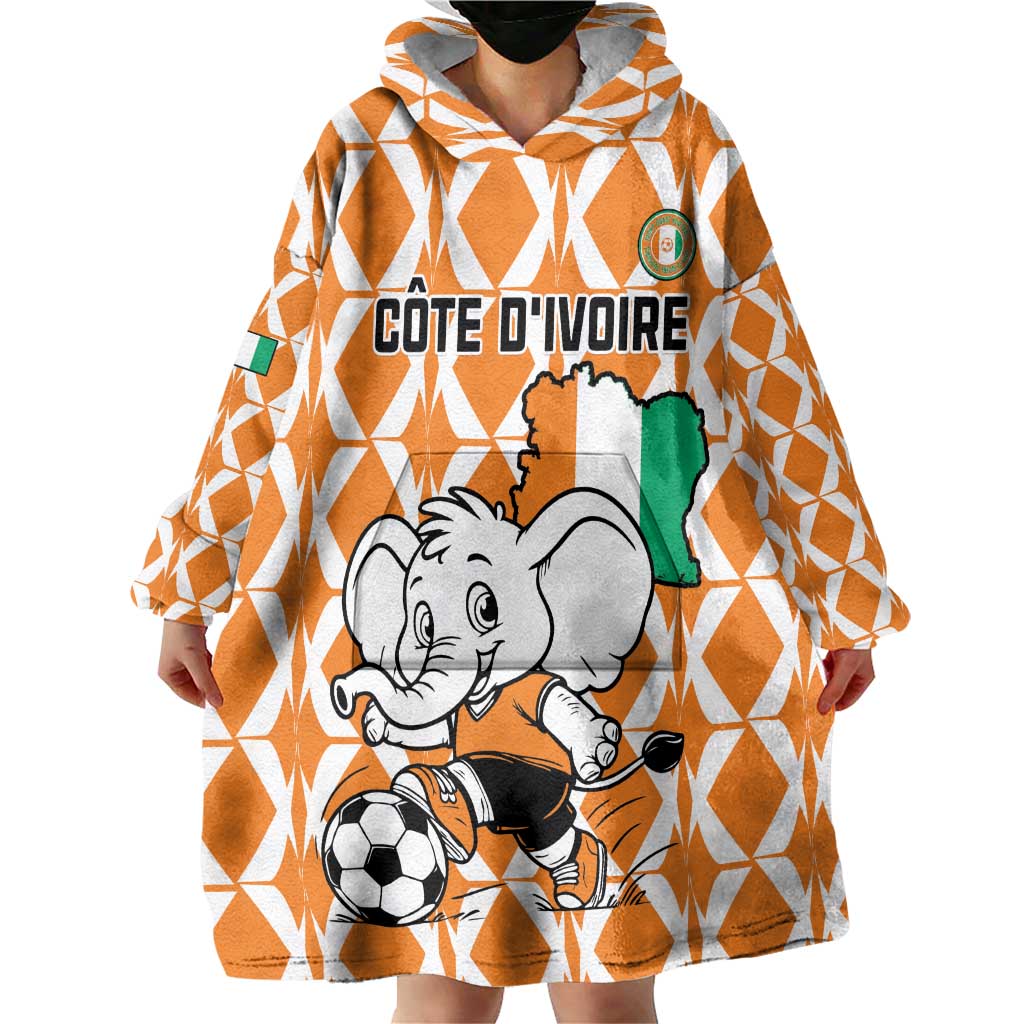 Custom Ivory Coast Football Wearable Blanket Hoodie Go Champions