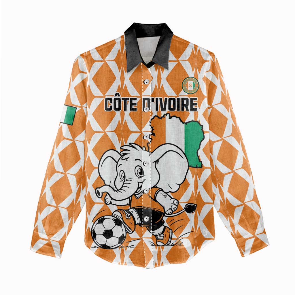 Custom Ivory Coast Football Women Casual Shirt Go Champions
