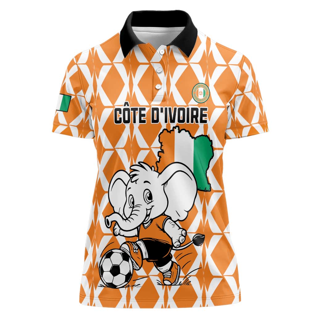 Custom Ivory Coast Football Women Polo Shirt Go Champions