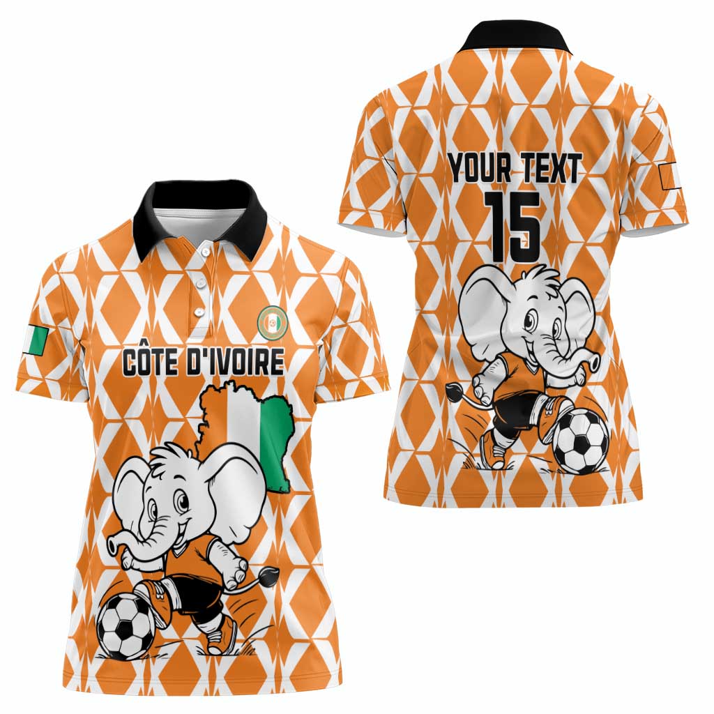 Custom Ivory Coast Football Women Polo Shirt Go Champions