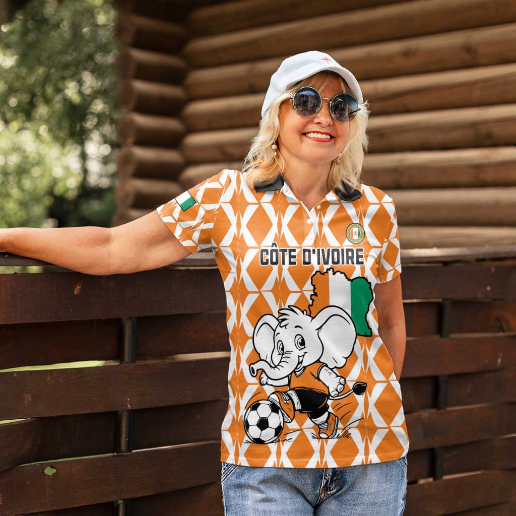 Custom Ivory Coast Football Women Polo Shirt Go Champions
