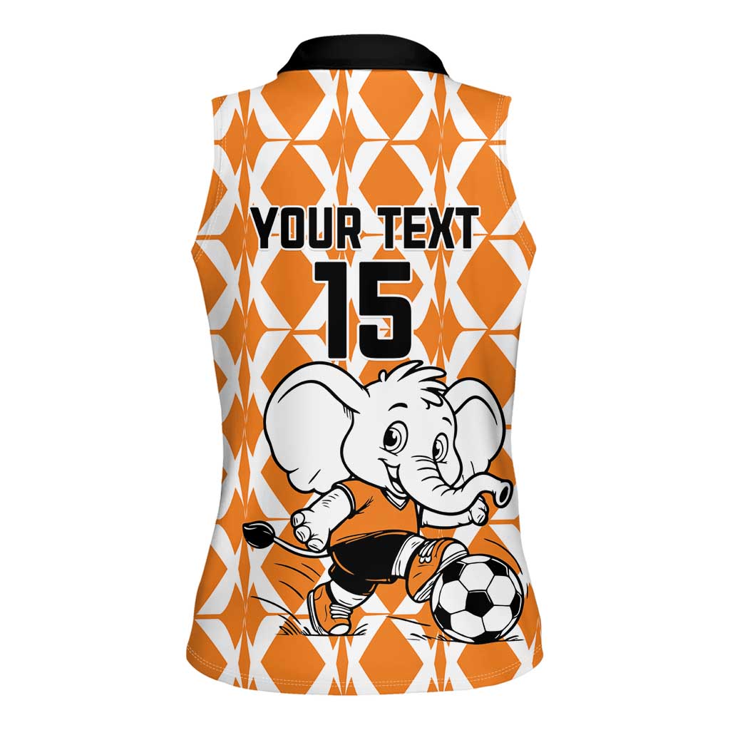 Custom Ivory Coast Football Women Sleeveless Polo Shirt Go Champions