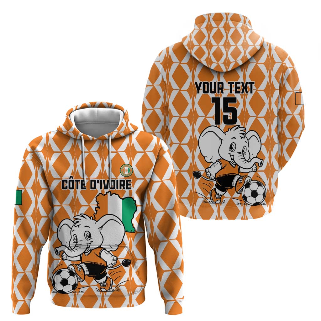 Custom Ivory Coast Football Zip Hoodie Go Champions