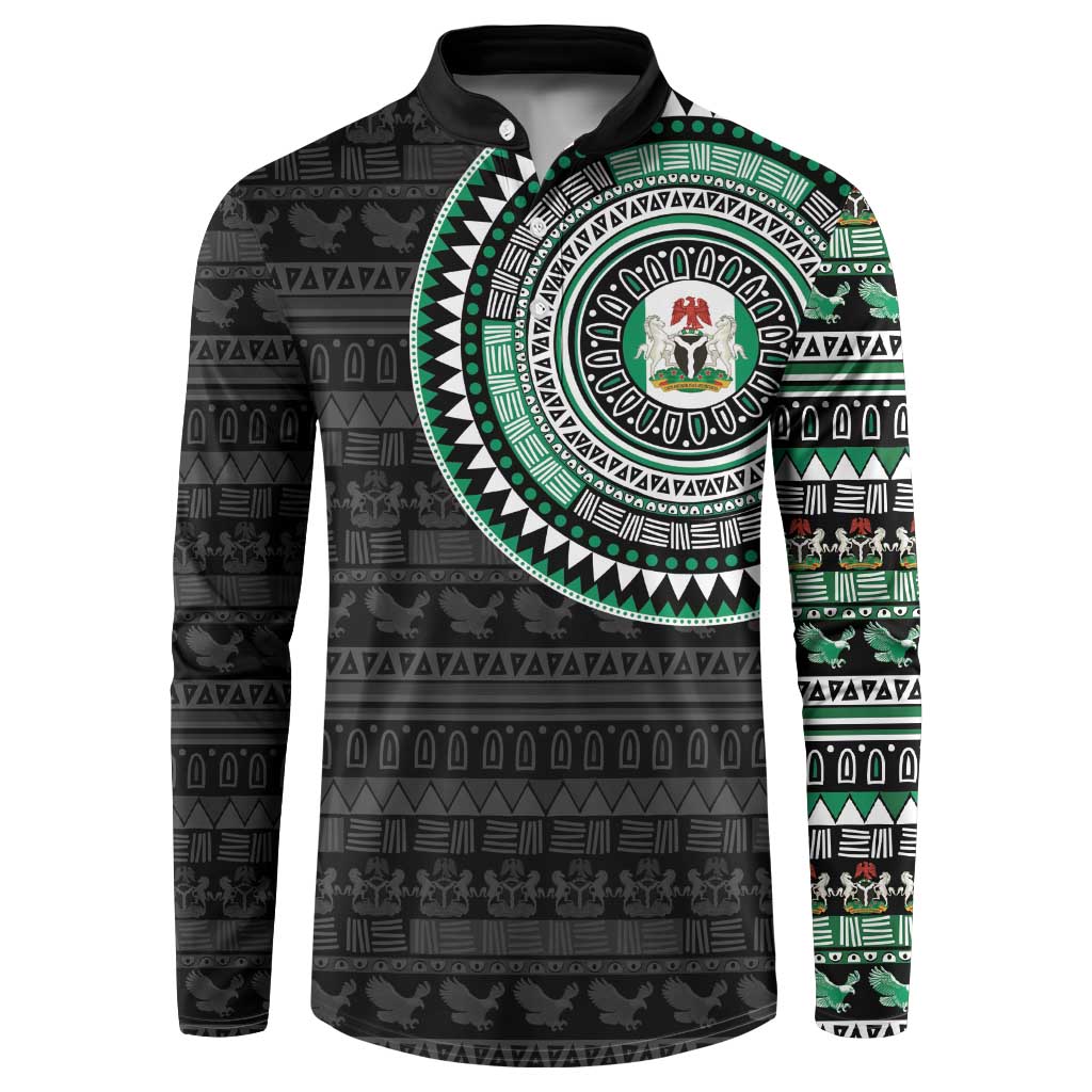 Nigeria Button Sweatshirt African Tribal Pattern