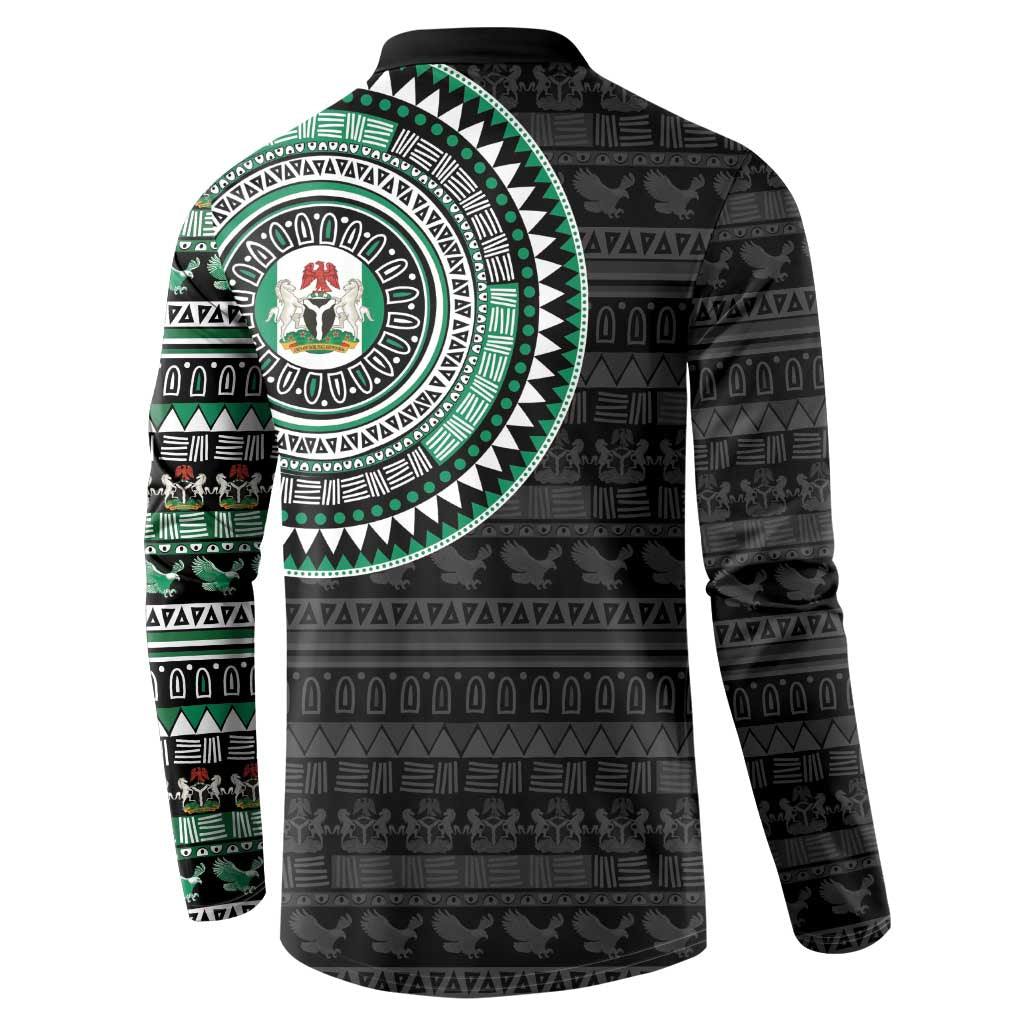 Nigeria Button Sweatshirt African Tribal Pattern