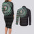 Nigeria Couples Matching Long Sleeve Bodycon Dress and Long Sleeve Button Shirt African Tribal Pattern