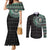 Nigeria Couples Matching Mermaid Dress and Long Sleeve Button Shirt African Tribal Pattern