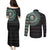 Nigeria Couples Matching Puletasi and Long Sleeve Button Shirt African Tribal Pattern