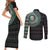 Nigeria Couples Matching Short Sleeve Bodycon Dress and Long Sleeve Button Shirt African Tribal Pattern