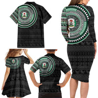 Nigeria Family Matching Long Sleeve Bodycon Dress and Hawaiian Shirt African Tribal Pattern