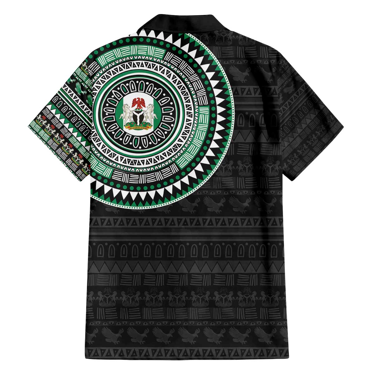 Nigeria Family Matching Off The Shoulder Long Sleeve Dress and Hawaiian Shirt African Tribal Pattern