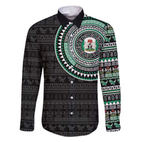 Nigeria Family Matching Off The Shoulder Long Sleeve Dress and Hawaiian Shirt African Tribal Pattern