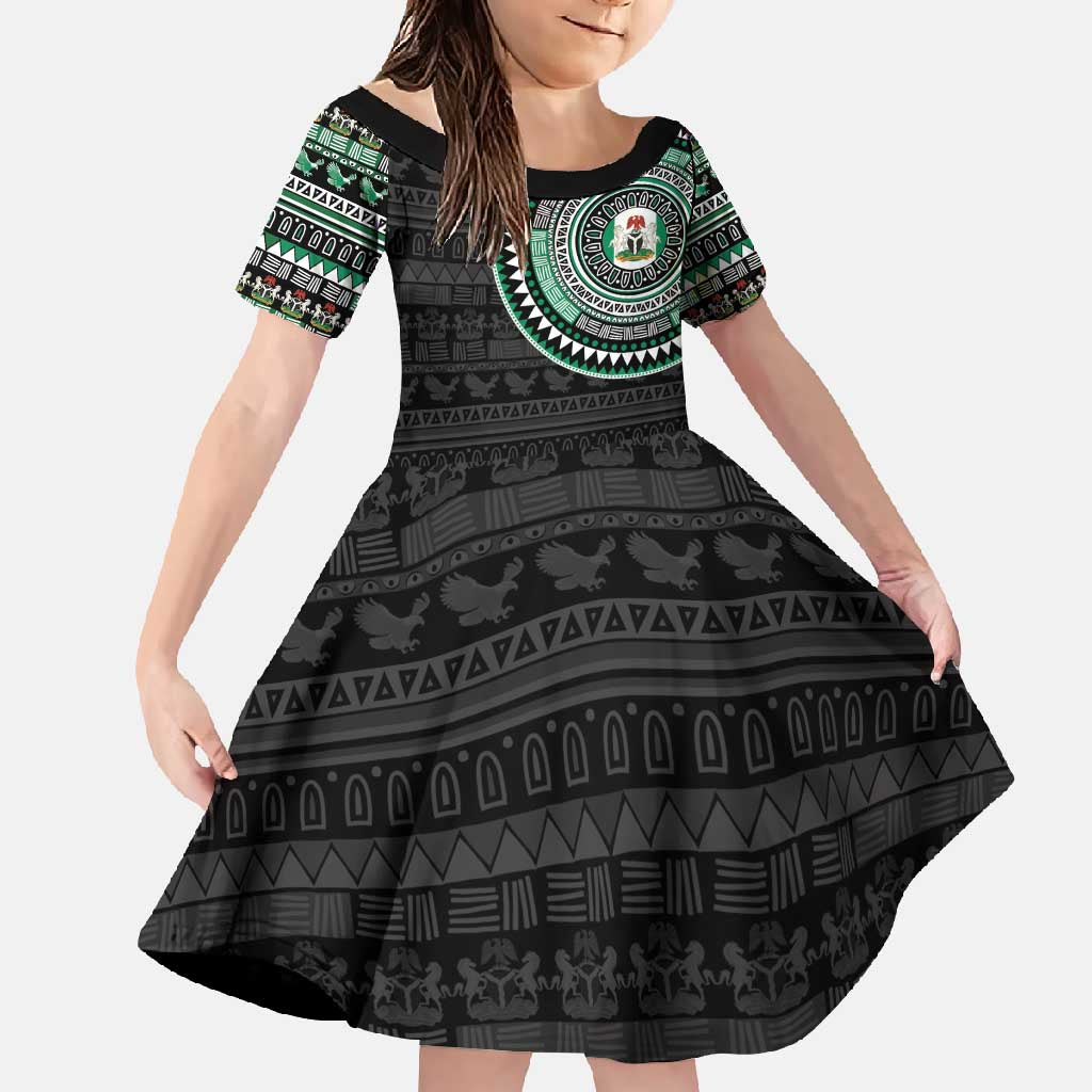 Nigeria Family Matching Off Shoulder Maxi Dress and Hawaiian Shirt African Tribal Pattern