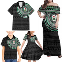 Nigeria Family Matching Off Shoulder Maxi Dress and Hawaiian Shirt African Tribal Pattern