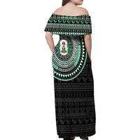 Nigeria Family Matching Off Shoulder Maxi Dress and Hawaiian Shirt African Tribal Pattern