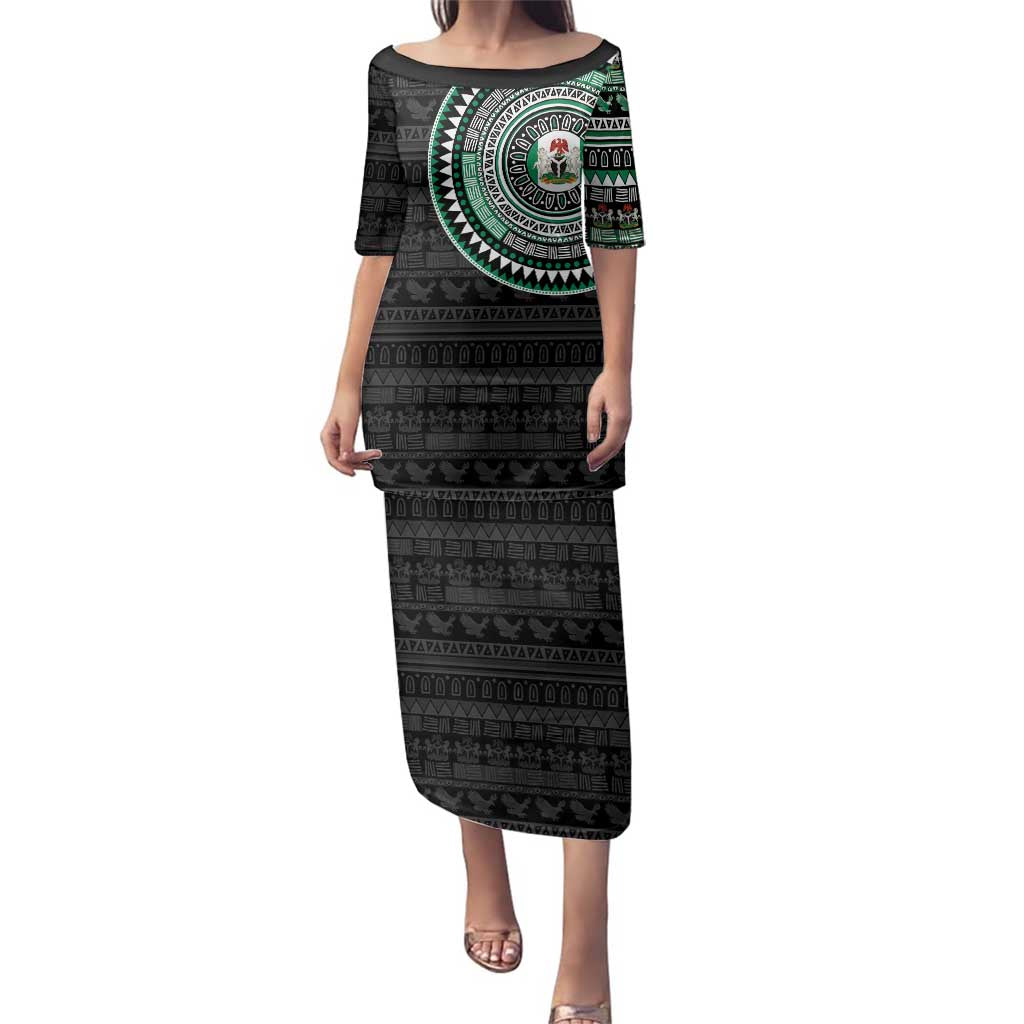 Nigeria Family Matching Puletasi and Hawaiian Shirt African Tribal Pattern