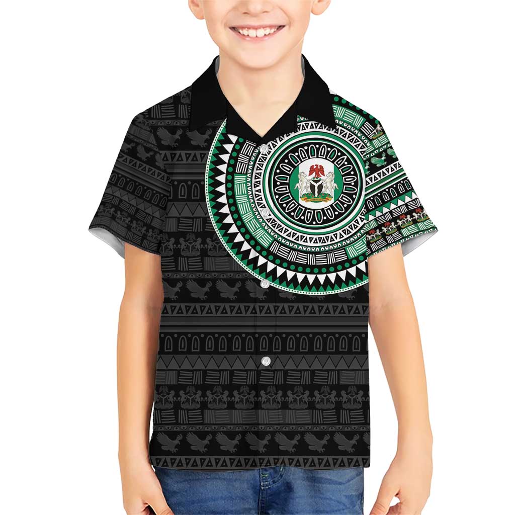 Nigeria Family Matching Short Sleeve Bodycon Dress and Hawaiian Shirt African Tribal Pattern
