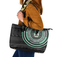 Nigeria Leather Tote Bag African Tribal Pattern