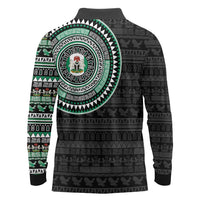 Nigeria Long Sleeve Polo Shirt African Tribal Pattern