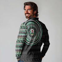 Nigeria Long Sleeve Polo Shirt African Tribal Pattern