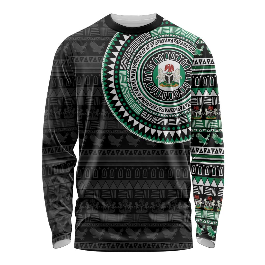 Nigeria Long Sleeve Shirt African Tribal Pattern