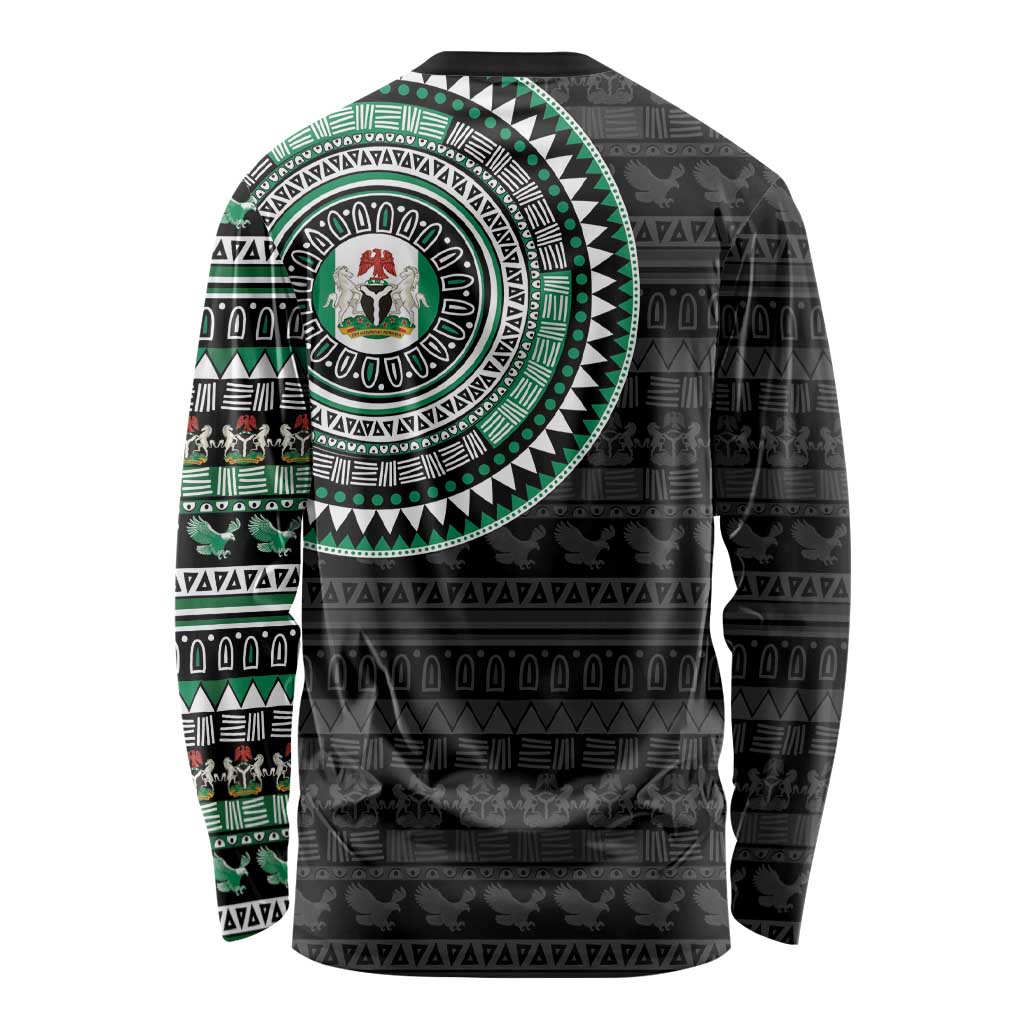 Nigeria Long Sleeve Shirt African Tribal Pattern