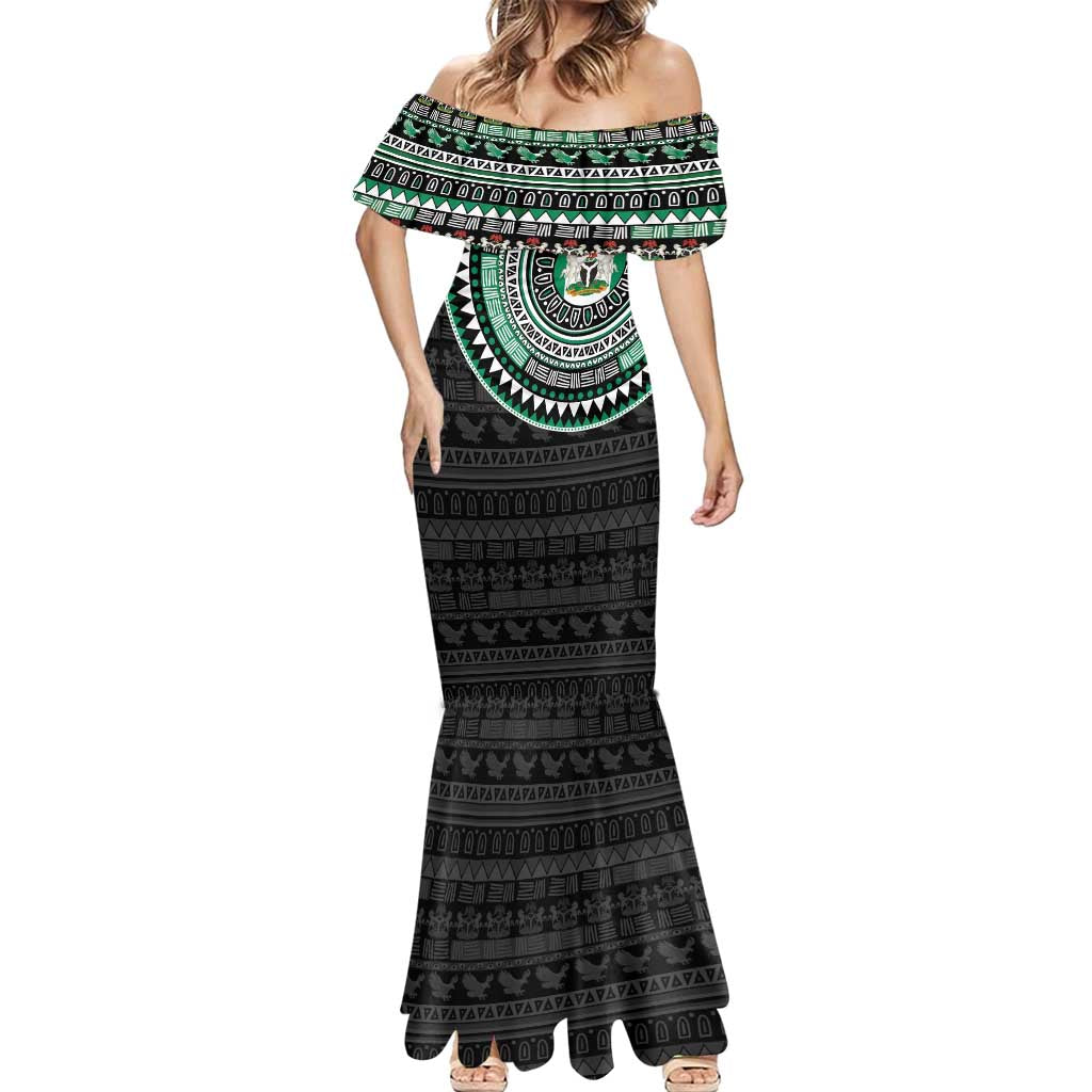 Nigeria Mermaid Dress African Tribal Pattern