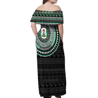 Nigeria Off Shoulder Maxi Dress African Tribal Pattern