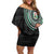 Nigeria Off Shoulder Short Dress African Tribal Pattern