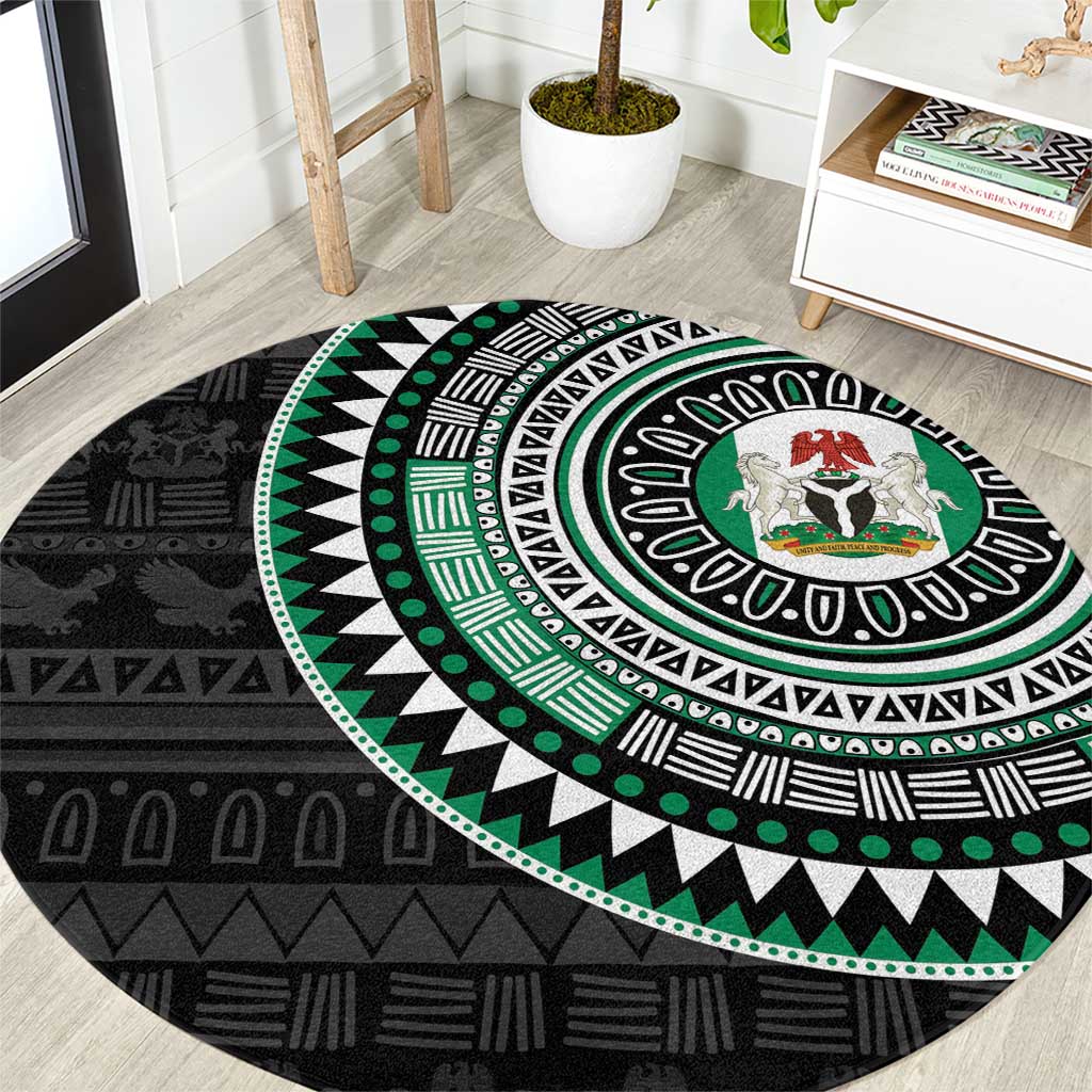 Nigeria Round Carpet African Tribal Pattern