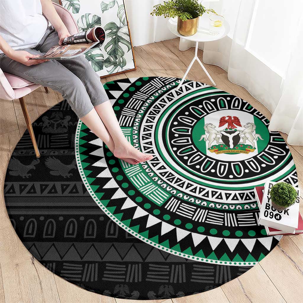 Nigeria Round Carpet African Tribal Pattern