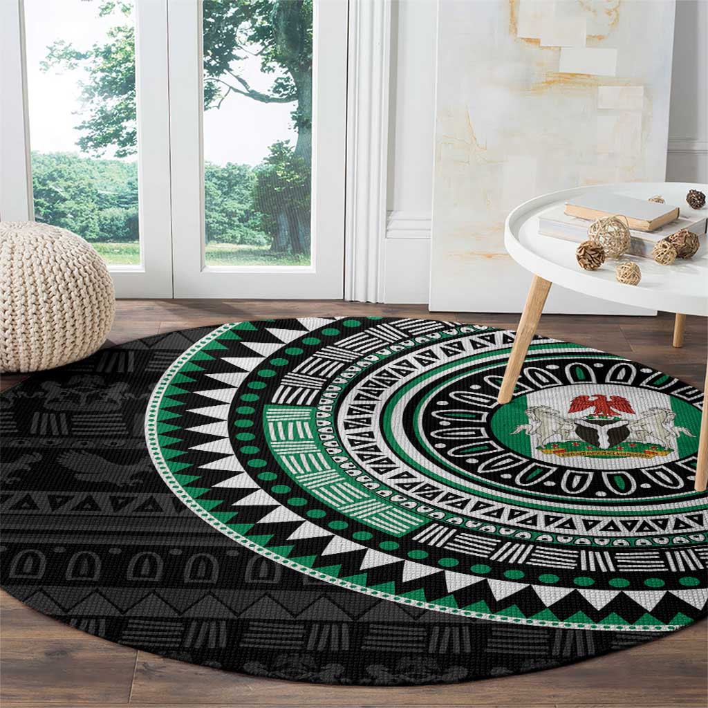 Nigeria Round Carpet African Tribal Pattern