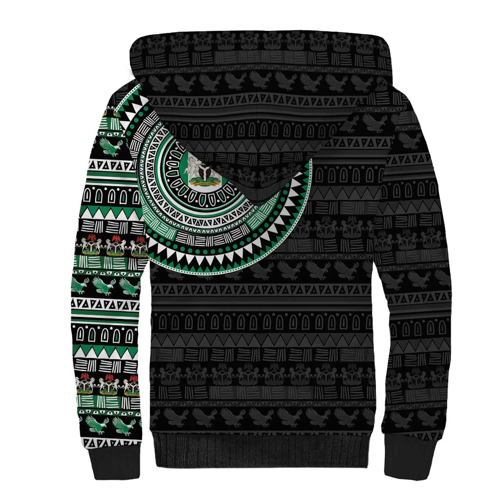 Nigeria Sherpa Hoodie African Tribal Pattern