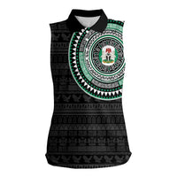 Nigeria Women Sleeveless Polo Shirt African Tribal Pattern