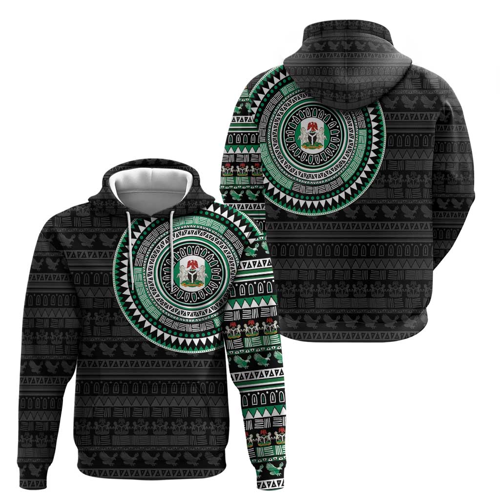 Nigeria Zip Hoodie African Tribal Pattern