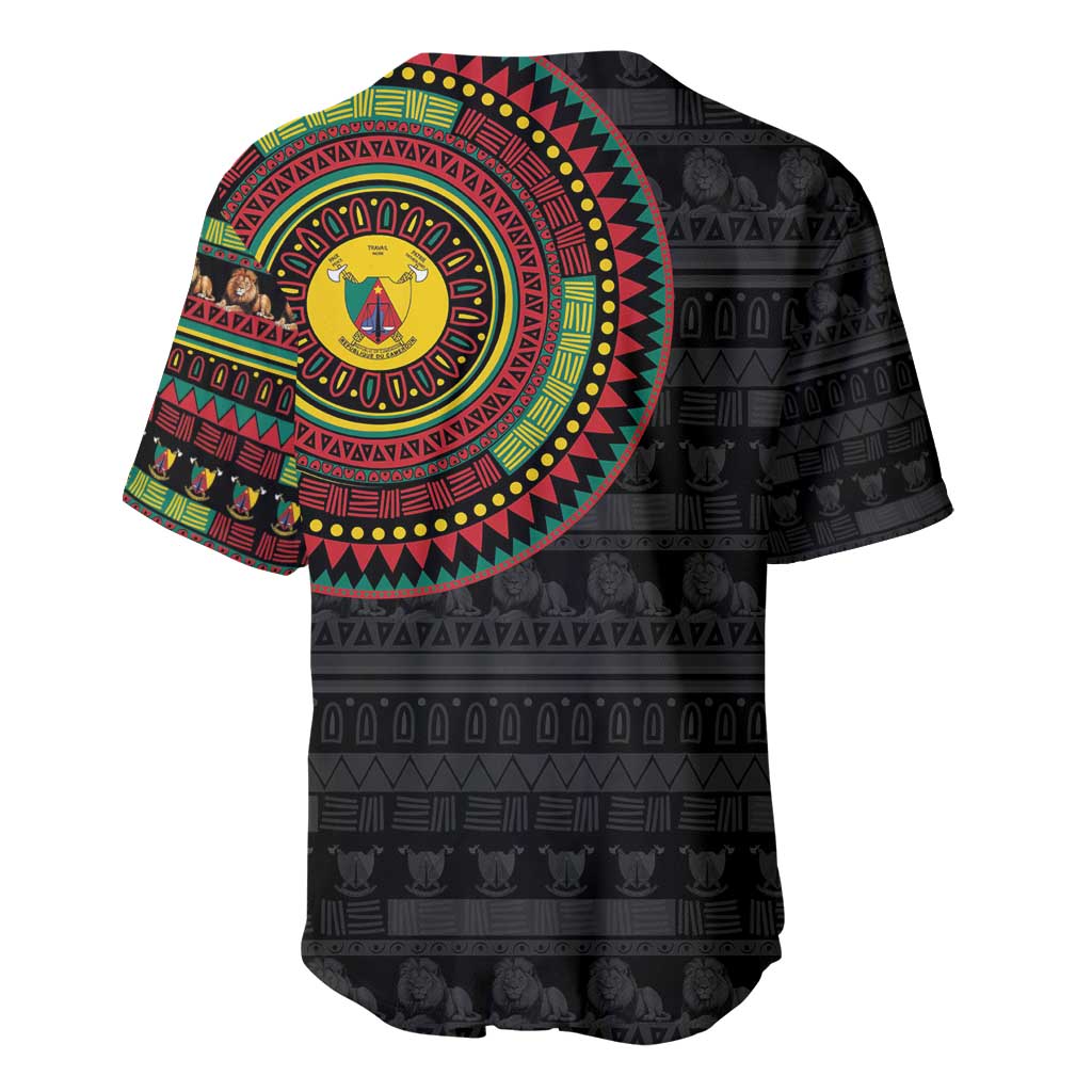 Cameroon Baseball Jersey African Tribal Pattern