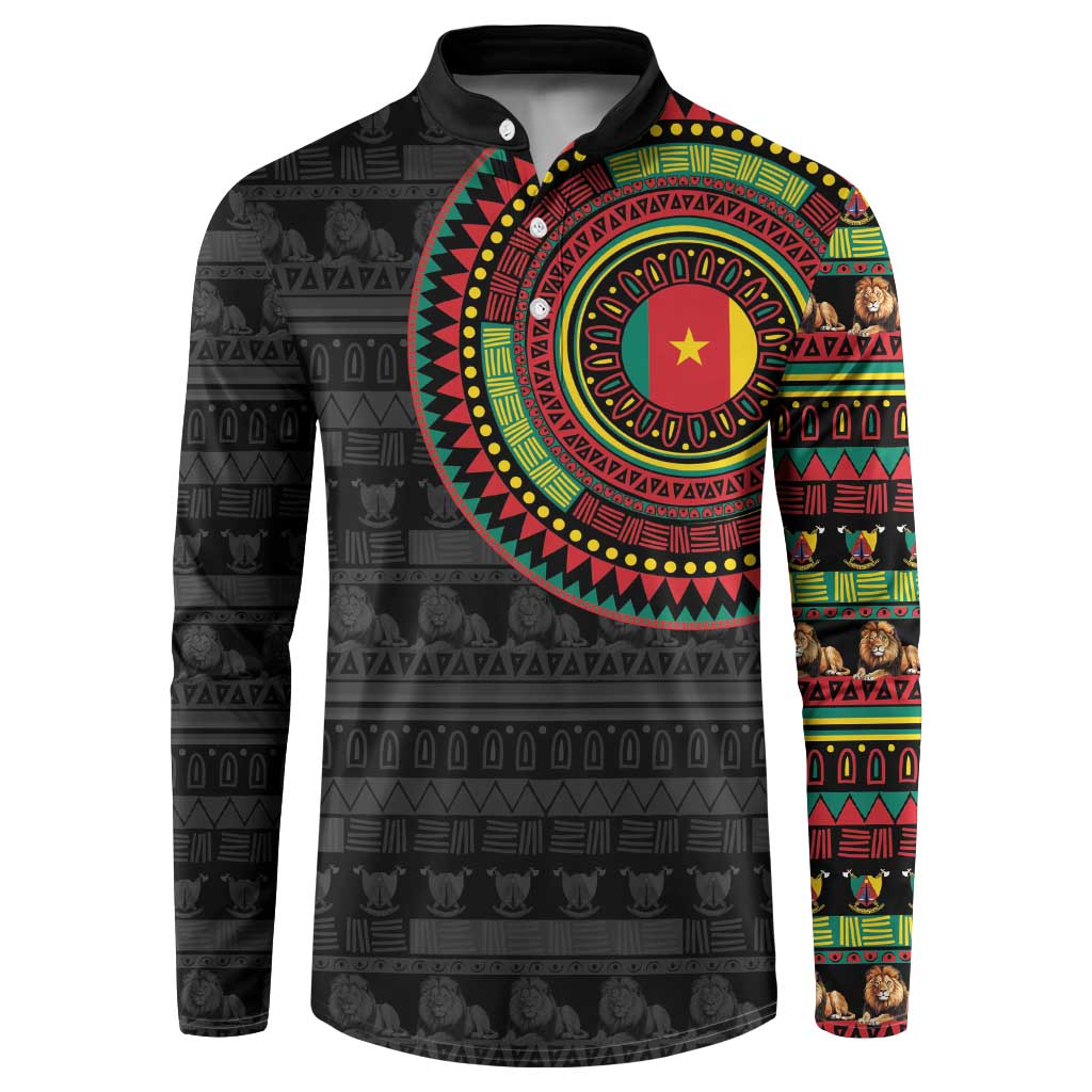 Cameroon Button Sweatshirt African Tribal Pattern