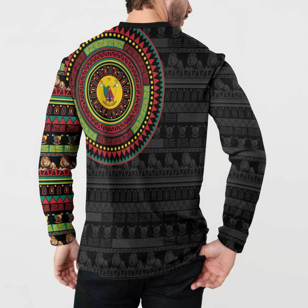 Cameroon Button Sweatshirt African Tribal Pattern