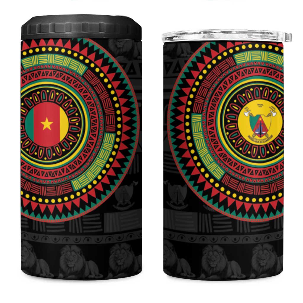 Cameroon 4 in 1 Can Cooler Tumbler African Tribal Pattern