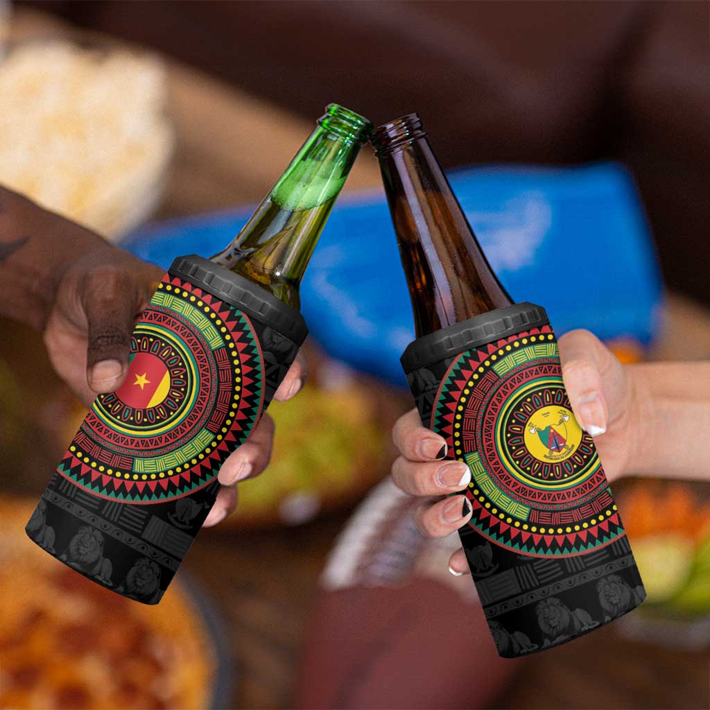 Cameroon 4 in 1 Can Cooler Tumbler African Tribal Pattern