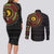 Cameroon Couples Matching Long Sleeve Bodycon Dress and Long Sleeve Button Shirt African Tribal Pattern