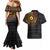 Cameroon Couples Matching Mermaid Dress and Hawaiian Shirt African Tribal Pattern